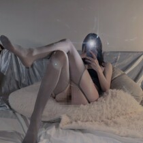 Suspender one-piece fishnet stockings for women sexy black pantyhose hollow stockings ins trendy thin black stockings