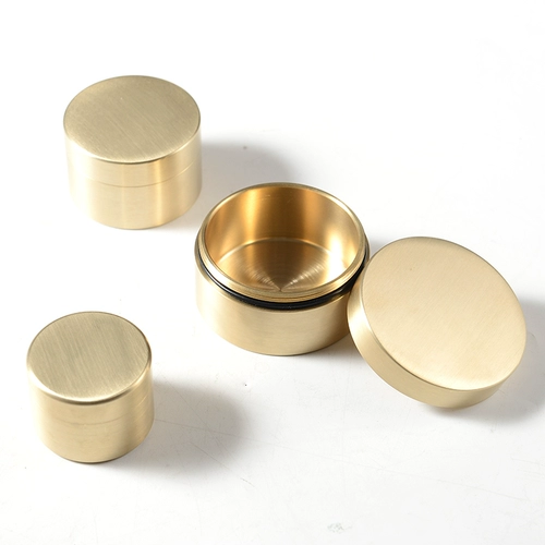 Маленькая латунная портативная система хранения для путешествий, чай Пуэр, коробка для хранения, пепельница