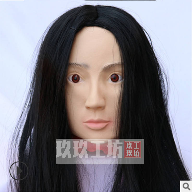 Halloween Haunted House Latex Fake Head Decapitated Skull Ghost Head Decoration Escape Room Sadako Hanging Ghost Prop Halloween Haunted House Latex Fake Head Decapitated Skull Ghost Head Decoration Escape Room Sadako Hanging Ghost Prop