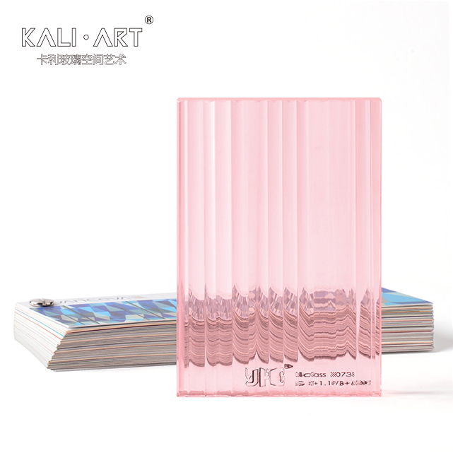 Long colored laminated glue tempered glass Gradual Layer Rainbow Screen Church Suspended Ceiling Clips Silk Glass