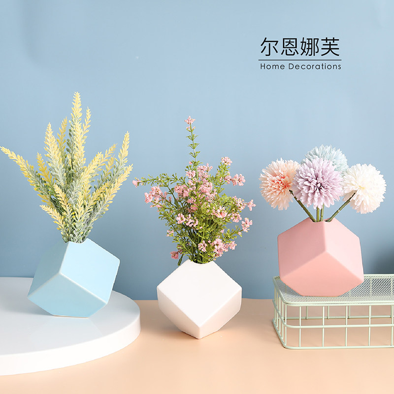 Lavender Grassy Sauna Plum Emulation Floral Suit Air Conditioning On the Decorative Swing in the Living Room Fake Flower Potted Table Furnishing