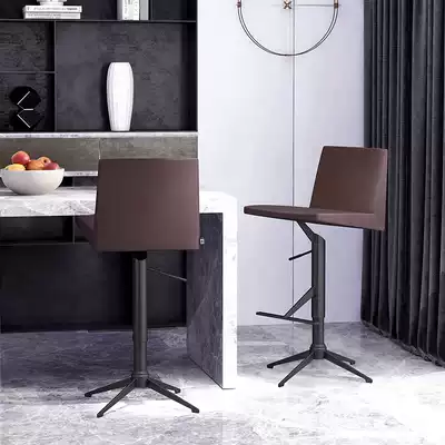 Light luxury bar chair lifting rotation modern simple household industrial wind backrest creative designer High foot bar