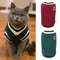Pet Cat Solid Costume Autumn Winter Christmas Sweater For Sm