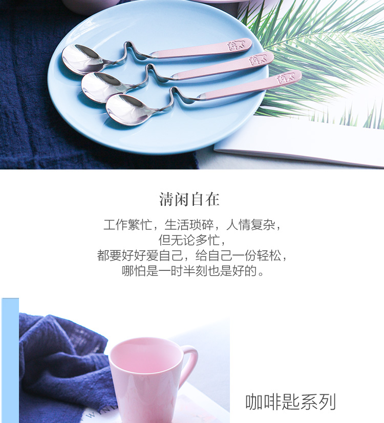 Muỗng cà phê gia đình cầm tay dài bằng thép không gỉ nhỏ cá tính sáng tạo dễ thương trộn thìa Âu treo chén nhỏ - Cà phê dụng cụ pha cold brew