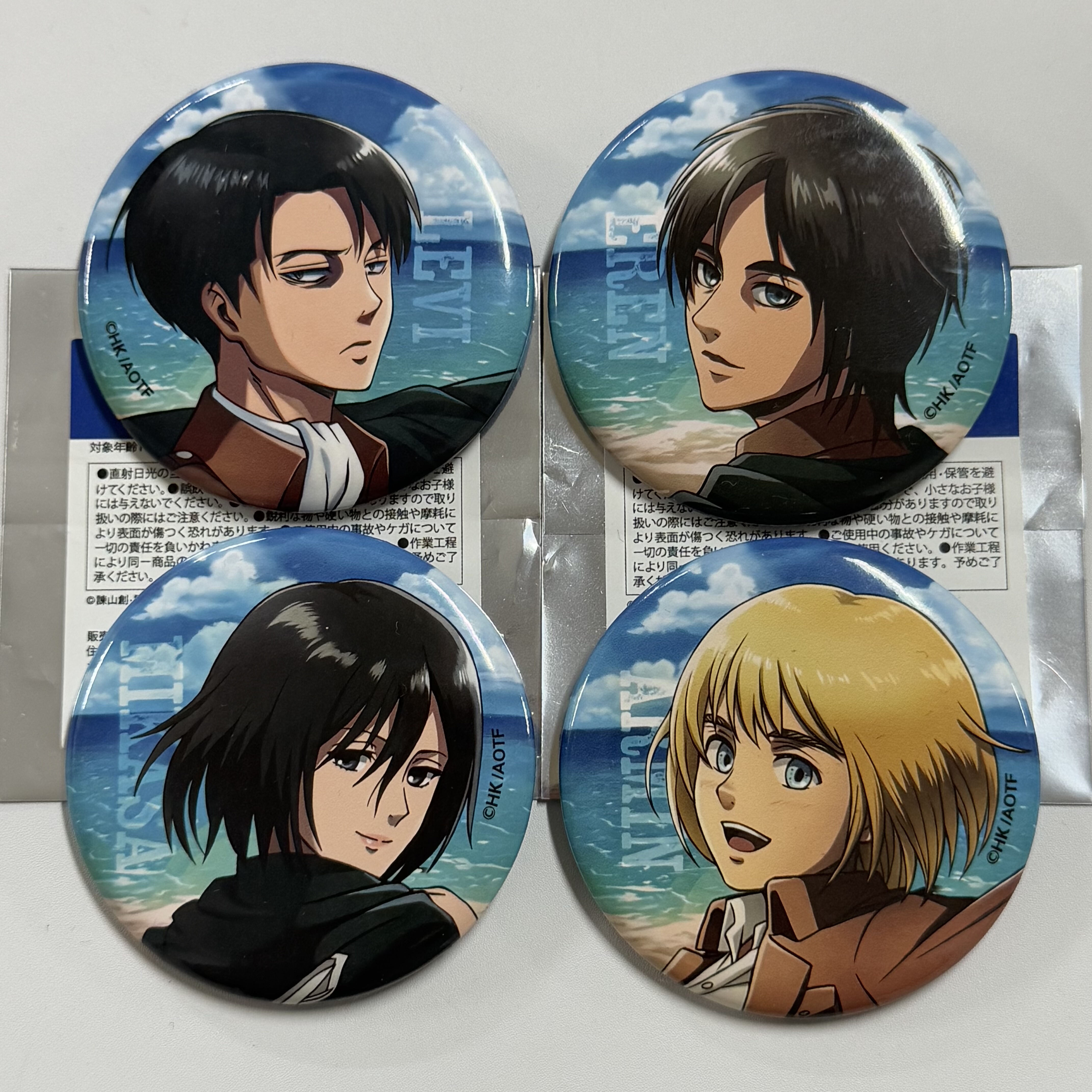 Rigu Genuine In-Stock Attack on Titan Badges Eren Mikasa Emblem Merchandise Anime Gifts