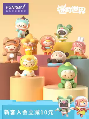 Playism mini world blind box fan cute holiday party series full set Tide play model cute doll