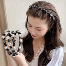 2021 new net red braided hair band female bangs broken hair artifact hairpin clip lazy woven headband hair accessories