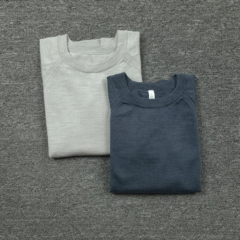 4063 lulu super comfortable, soft and skin-friendly pure wool thin sweater round neck knitted pullover lemon knitted