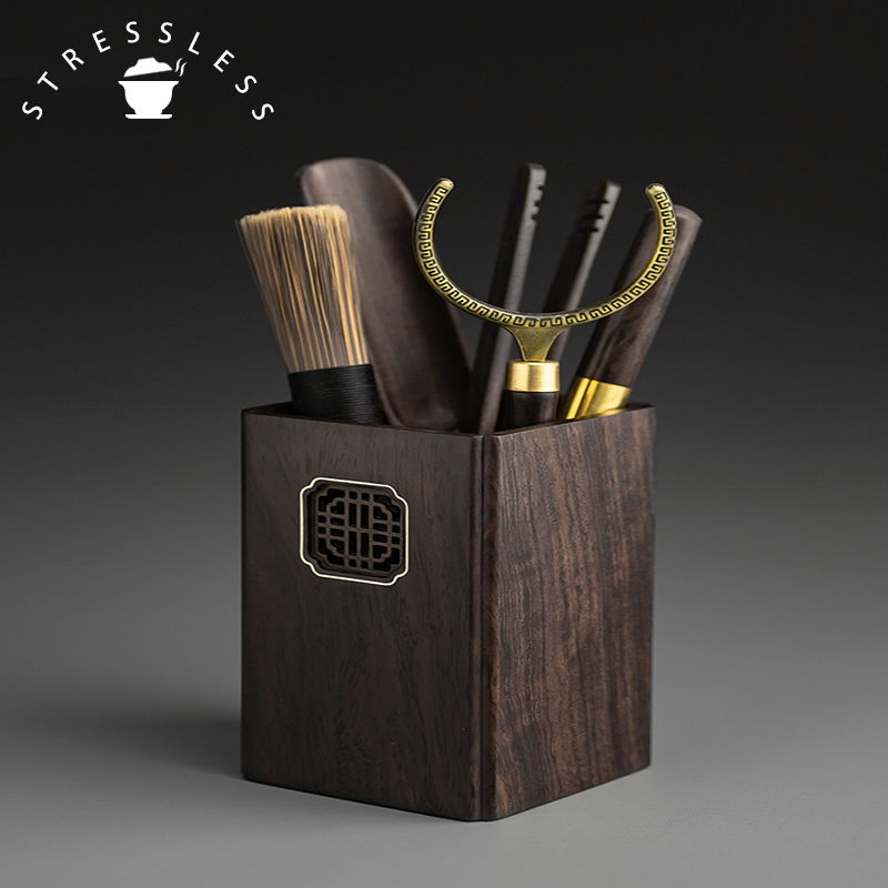 Tea ceremony Sixuan Kit Kung fu tea accessories household tea ceremony black wood teaspoon teaspoon tea needle brush