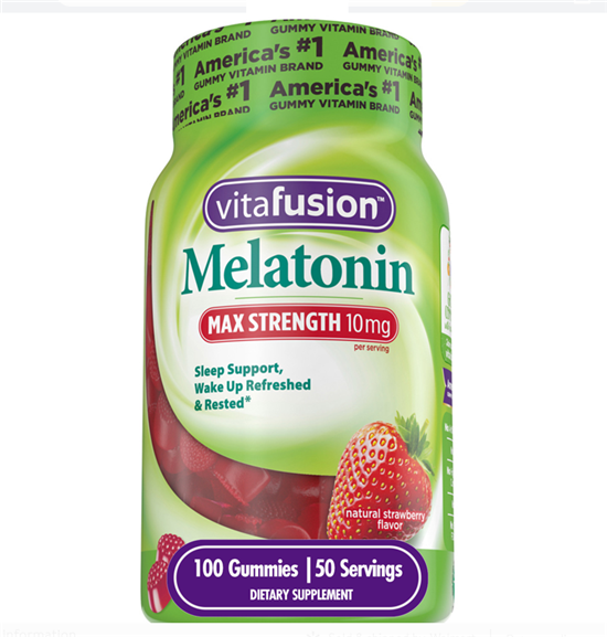 American Vitafunion Max Strength strawberry flavor 10mg melatonin soft sugar 100 grain