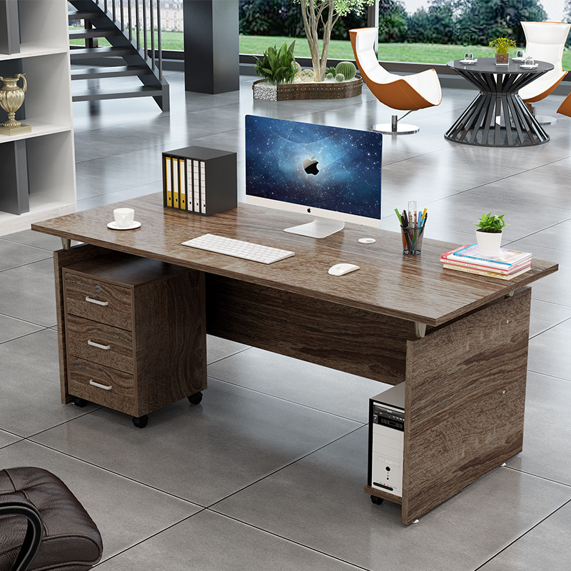 Desk Computer Desk Writing Learning Four Persons Double Digit Single Place Table Composition Modern Minima With File Drawing Cabinet-Taobao