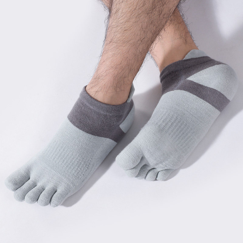 New five-finger socks men's pure cotton socks thickened Deodorant Breathable Sweat-Toe Toe Short Socks Autumn winter Coloured