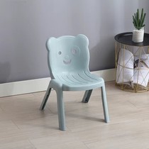 Thickened childrens backrest chair Household childrens dining chair Baby chair backrest small bench Kindergarten non-slip plastic stool
