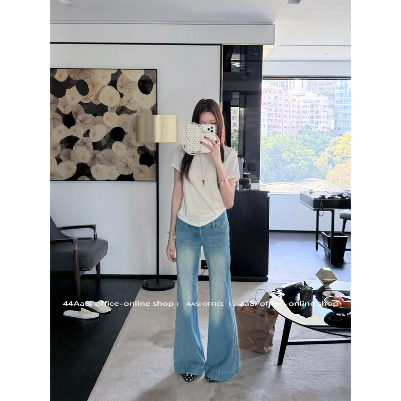[in Stock] 44Aasi Not Exaggerated but Flattering Retro Mid-Low Waist Slimming Relaxed Vintage Wide-Leg Pants