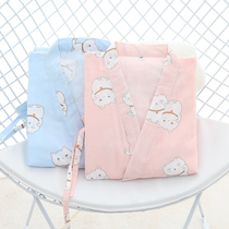teak grapefruit spring summer thin cartoon printed pure cotton cotton cloth full cotton kimono home clothes morning gown sleeping dress sleepwear gowns robe