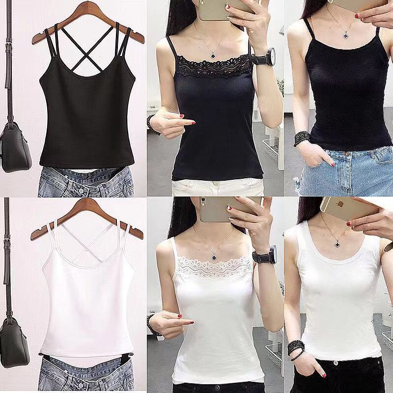 (Two Pieces for a Better Deal) Women's Solid Color Camisole, Cotton Slim-Fit Versatile Base Shirt, Suitable for Students to Wear Inside or Outside (Two Pieces for a Better Deal) Women's Solid Color Camisole, Cotton Slim-Fit Versatile Base Shirt, Suitable for Students to Wear Inside or Outside