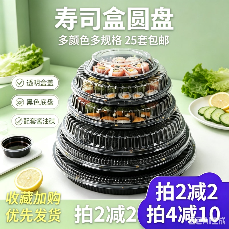 Round Sushi Box Disposable Commercial Takeout Box Salmon Sashimi Takeaway Japanese Platter Food Whole Box Round Sushi Box Disposable Commercial Takeout Box Salmon Sashimi Takeaway Japanese Platter Food Whole Box
