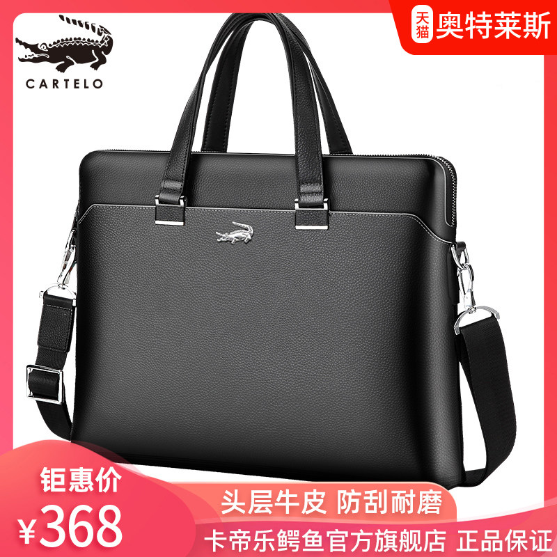 Crocodile genuine leather briefcase Male Business Brief Shoulder Inclined Satchel Bag for men Bag Lawyer Computer Office Handbag