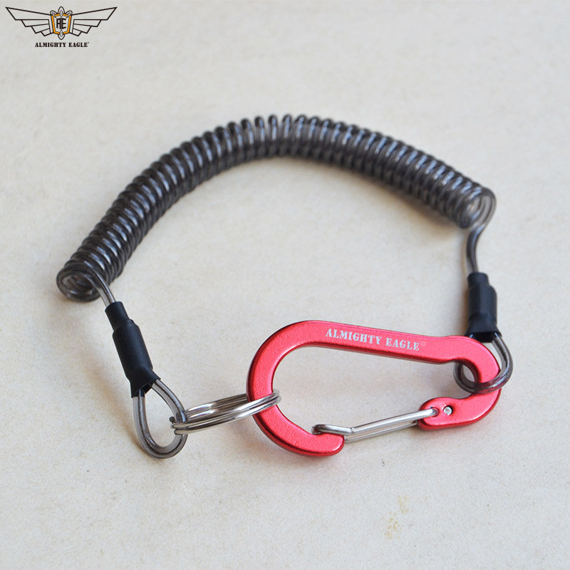 Steel wire fishing missed rope telescopic self-elastic rope road sub-pliers anti-lost rope multi-purpose key chain fishing