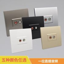 Type 86 direct-plug Lotus audio panel computer connected to TV Lotus head audio concealed two-channel AV socket