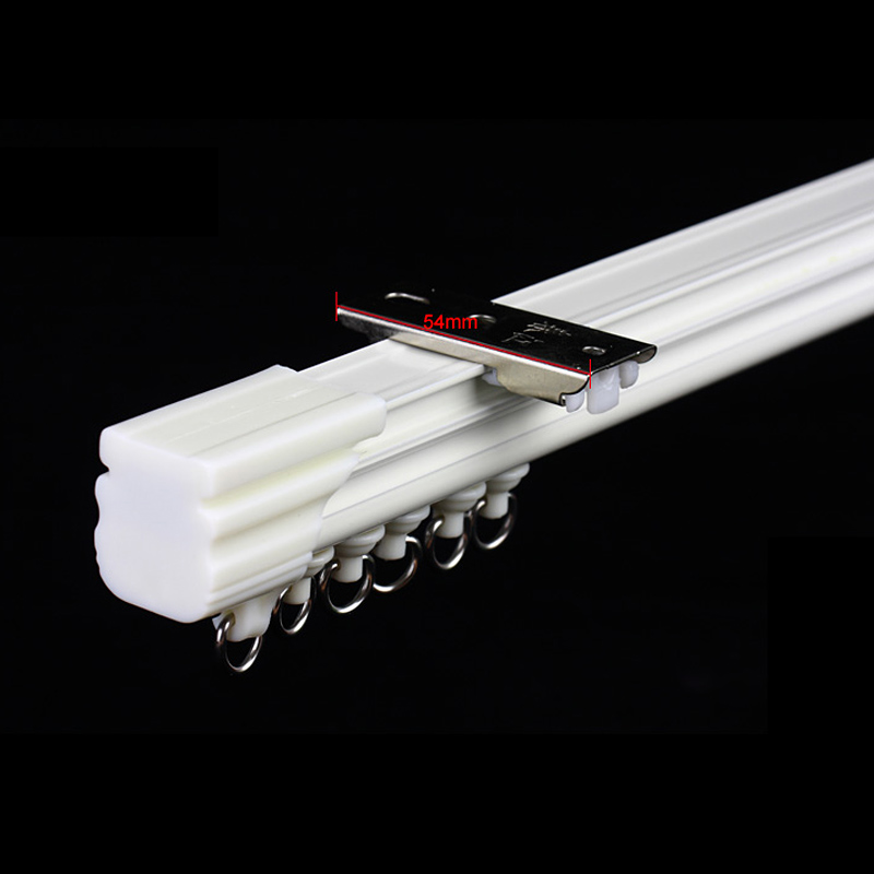 Aluminum alloy mute curtain rod single rod double rod double rail straight rail slide rail top installation curtain bay window track