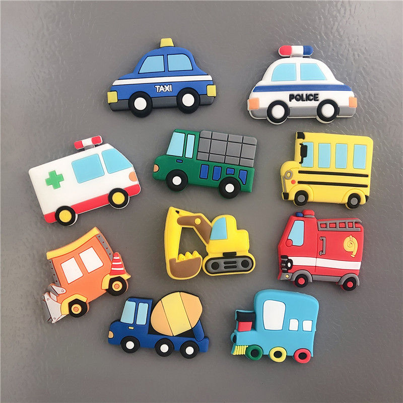 Creative Cartoon Soft Glue Fridge Stick Magnet Cute set of dolly Fruit Vegetable Fridge Crash-proof Children Early Education Sticker
