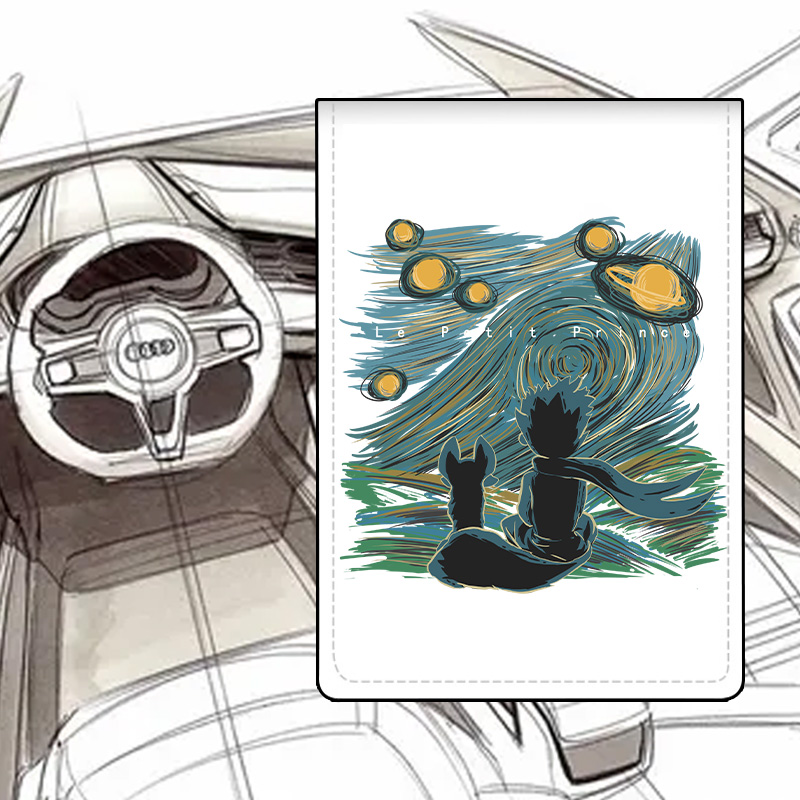 Small Prince Joint Driver's License Leather Jacket Woman Personality Creative Line Driver's License Document Sleeve Two-in-one Man's License Protective Sleeve