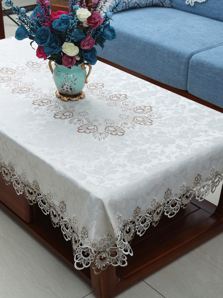 Rectangular European-style living room tea table cloth for home waterproof tea table cloth minimalist lace cover cloth Yiins wind