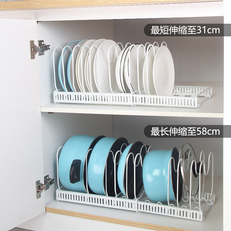 Cabinet Countertop Baking Tray and Dish Rack, Adjustable and Extendable Kitchen Drawer Storage Rack for Pots and Pans with Drainage Cabinet Countertop Baking Tray and Dish Rack, Adjustable and Extendable Kitchen Drawer Storage Rack for Pots and Pans with Drainage