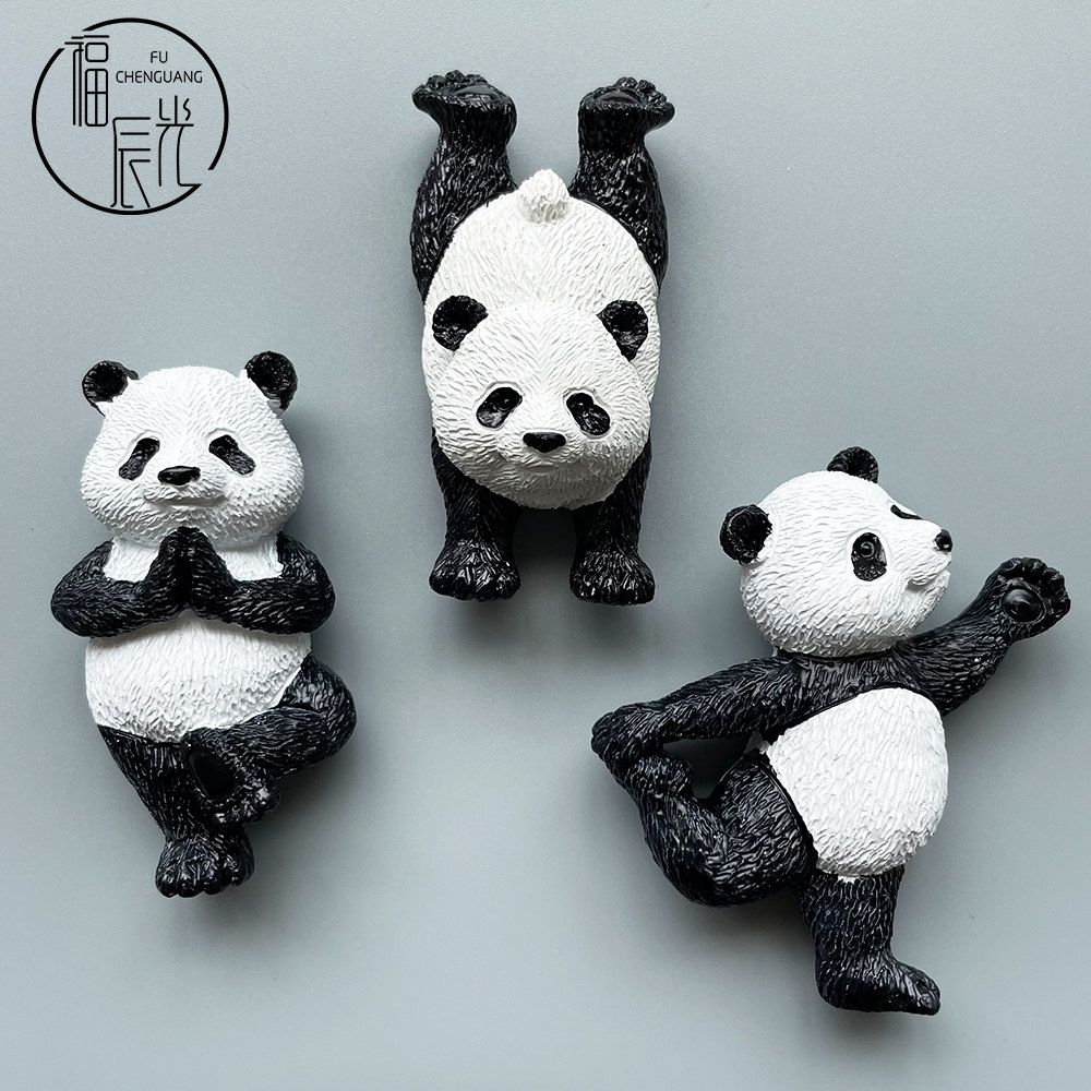 Fochen Light Panda Fridge Sticker Creative Cartoon Cute Gift Magnetic Sticker Tourism Souvenir Message Convenience Magnetic Sticker-Taobao