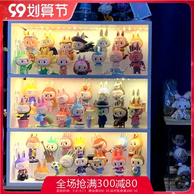 Creative with lights dense forest castle transparent model box blind box storage display stand doll Villa dust-proof acrylic cabinet