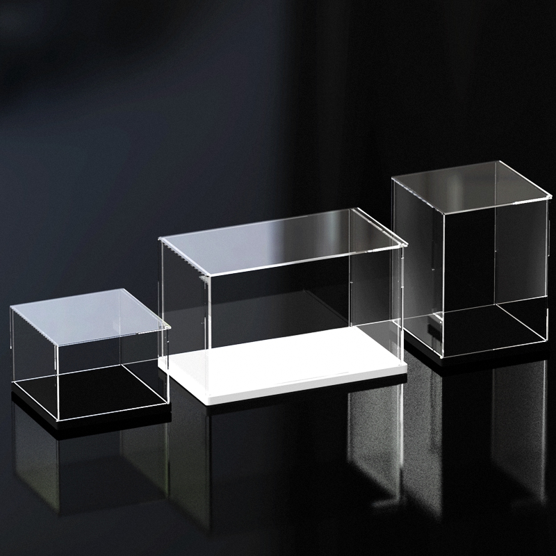 Open-type high transparent model display box Acrylic dust cover Building block model Clay storage box Custom box