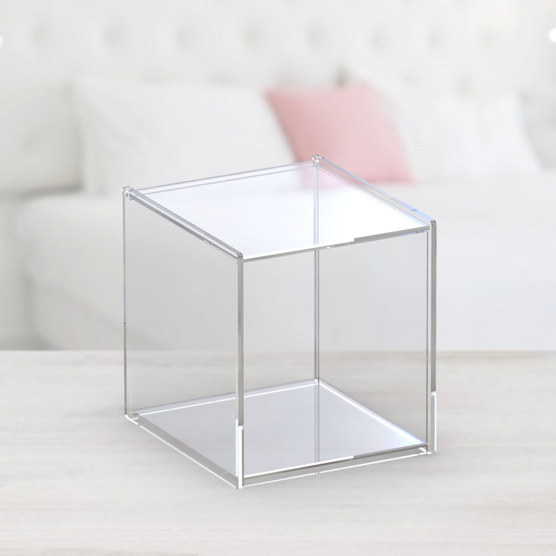 Gel-free transparent acrylic desktop containing box dust-proof plastic coffee capsules containing handmade small square box-Taobao