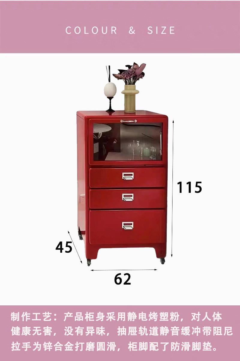 Retro Metal Storage Cabinet: Multi-Drawer Metal Unit - Product image 6