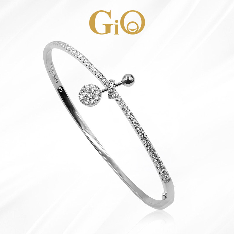 GiO Jewelry Reyizha the same bracelet 18K gold female rose gold natural diamond group set row diamond real gold bracelet