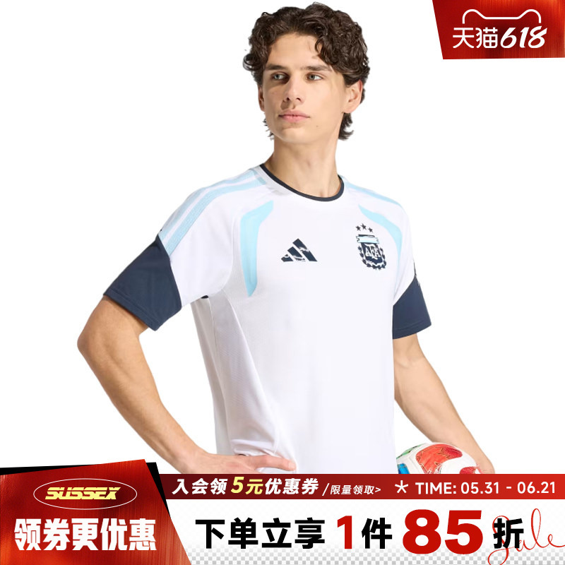 Adidas Spring Men's Argentina Football Sports Casual Round Neck Short-Sleeved T-Shirt Jz5943