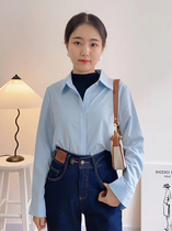 (Still-good Shop) Blue and white shirt 150cm small commuter white shirt