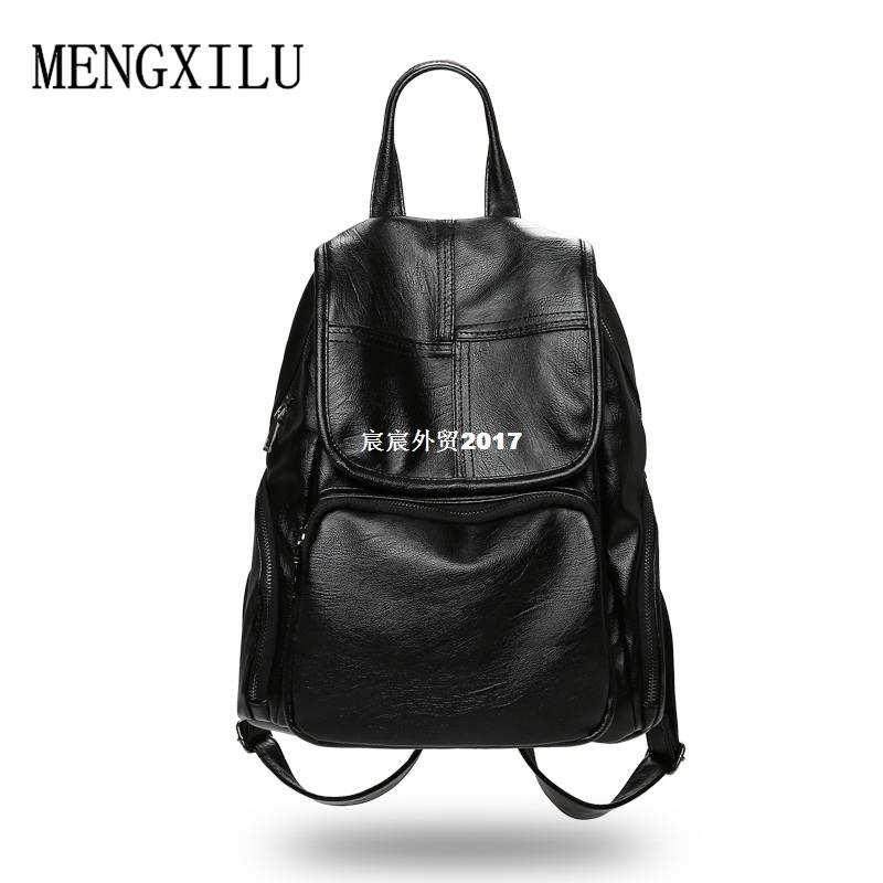 Women PU Leather Backpacks female 2017 New Brand Ladies Ba-T