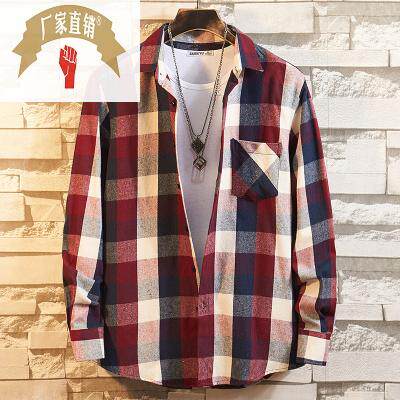 2020 All Chinese New Year Flannel Suede Men's Pure Cotton Casual Long Sleeve Shirt Shirt Man for one generation