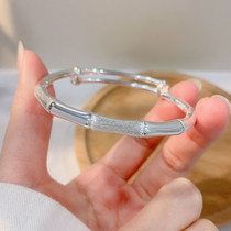 Rising and rising bamboo solid sterling silver bracelet pure silver 9999 womens niche design light luxury high-end internet celebrity model