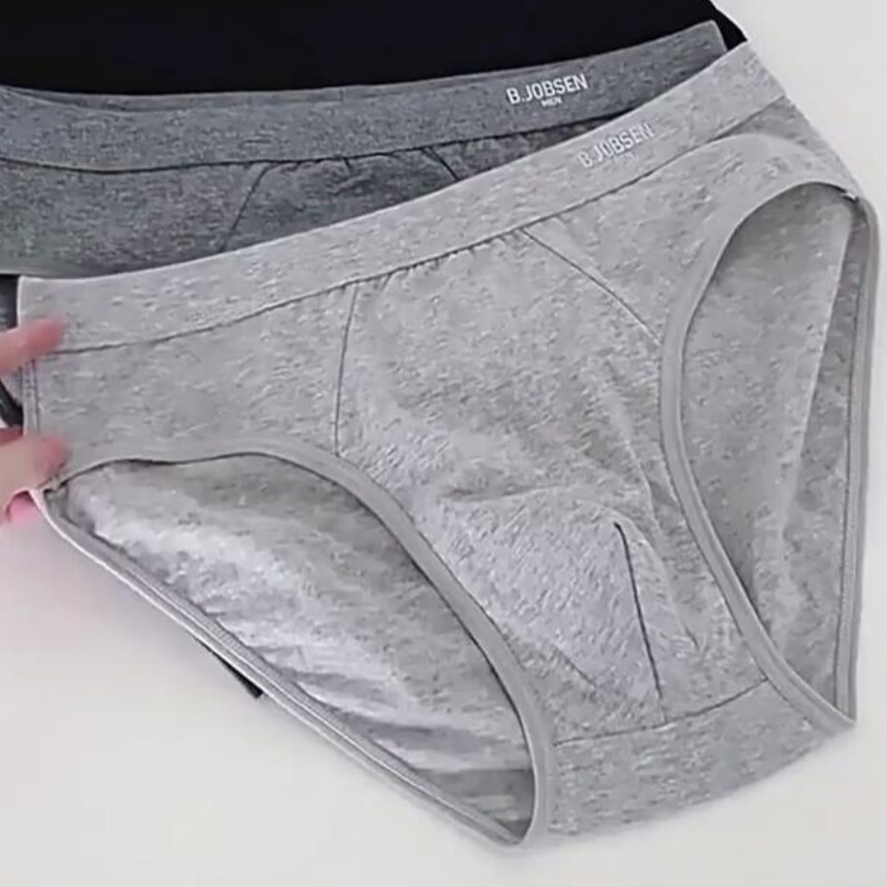 Pure Cotton Men's Mid-Waist Large Size Breathable Non-Fading Non-Chafing U-Pouch Sports Briefs B.Jobsen