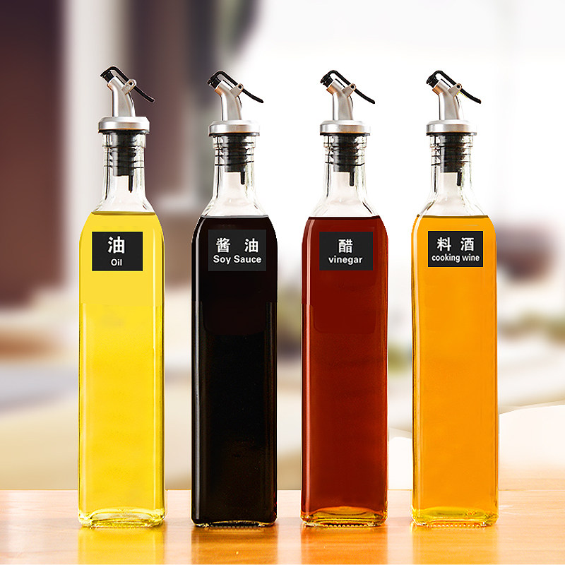 Oil pot glass oil bottle soy sauce oil and vinegar tank household large leak-proof kitchen supplies large-capacity oil control combination set