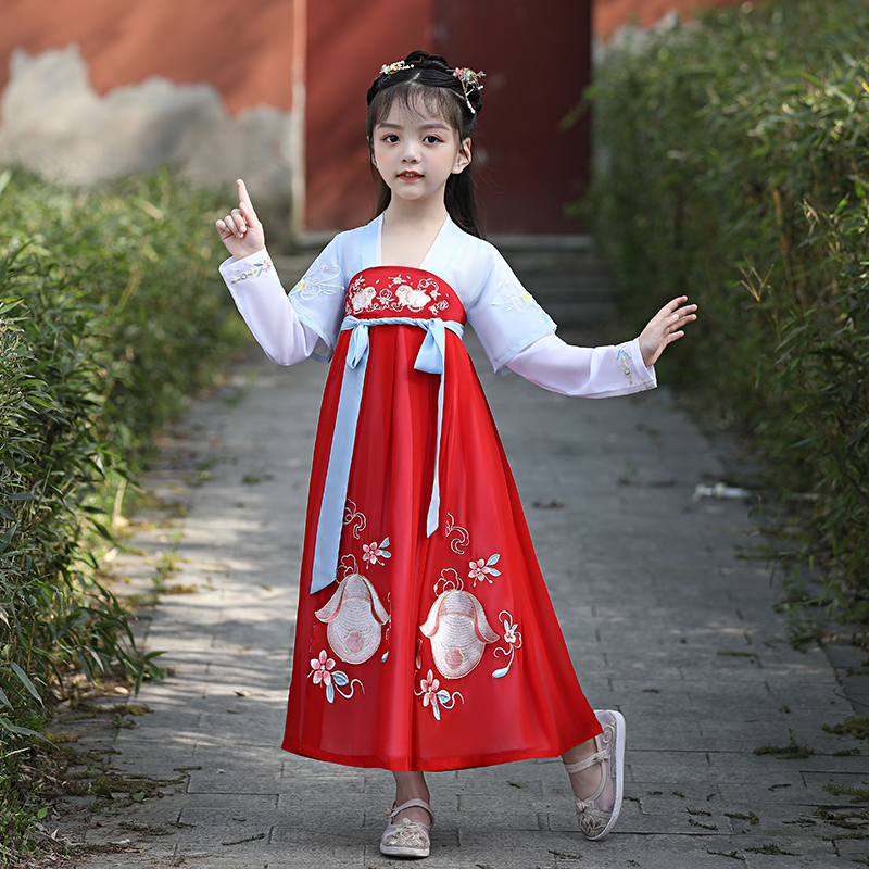 Han dress girl summer dress children Anti-Fairy dress Chinese style and tanging dress baby Han dress dress