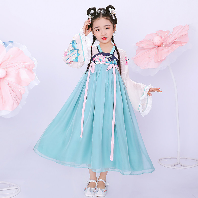 Girl Han Wearable National Dress Chinese Fengchung Autumn Girl Super Antique Children Tangwear