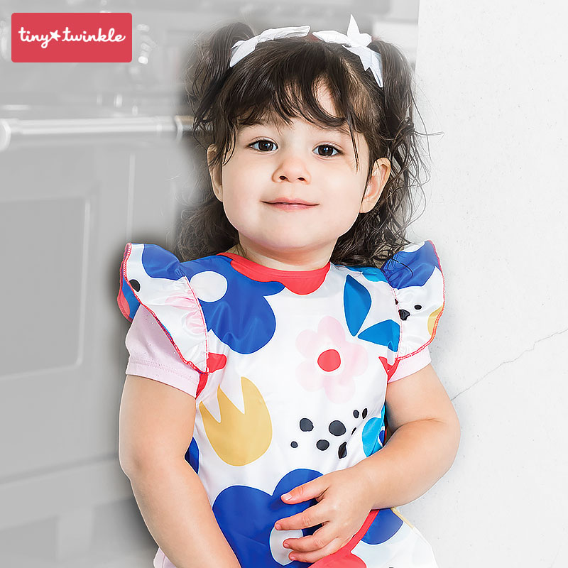 tiny twinkle baby walled dining pocket Waterproof Spring Autumn Summer Thin Apron Baby Boy Anti Dirty Short Sleeve Hood-Taobao