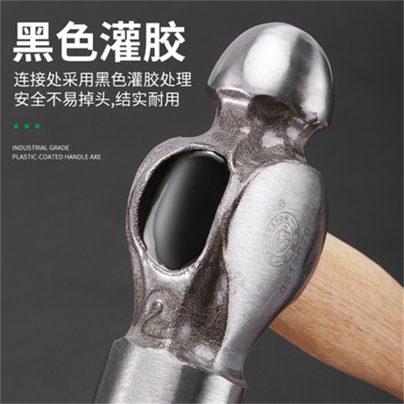 Budweilion Round Head Hammer Wood Handle Iron Hammer Woodwork Mounting Hammer Five Gold Tool Milk Head Hammer Mounts Hammer Home
