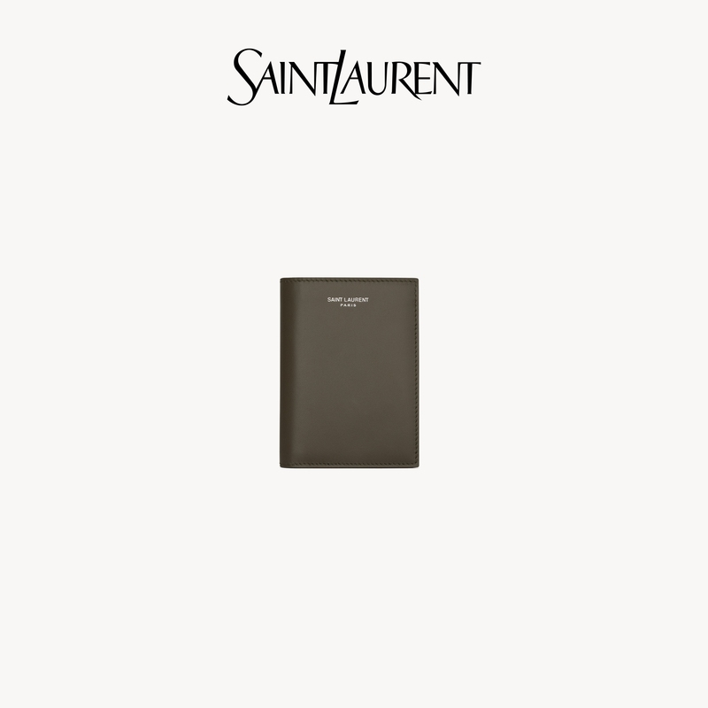[Gift] Ysl/Saint Laurent Men's Saint Laurent Paris Leather Credit Card Wallet
