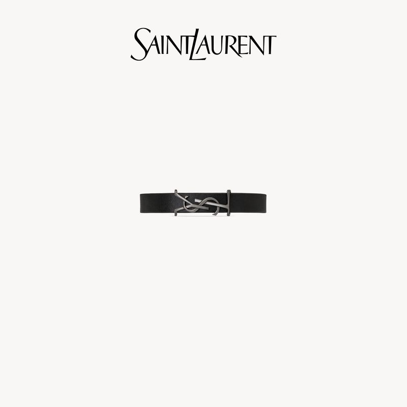 Ysl/Saint Laurent Men's Le Cassandre Leather Bracelet Ysl/Saint Laurent Men's Le Cassandre Leather Bracelet