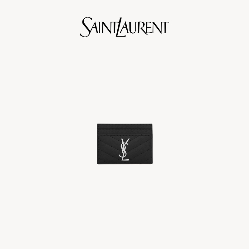 [Gift] Ysl/Saint Laurent Women's Cassandre Matelassé Embossed Card Holder