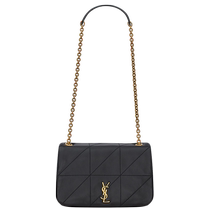 YSL Yves Saint Laurent Womens JAMIE 4 3 Mini Black White Sheep Leather Chain Bag